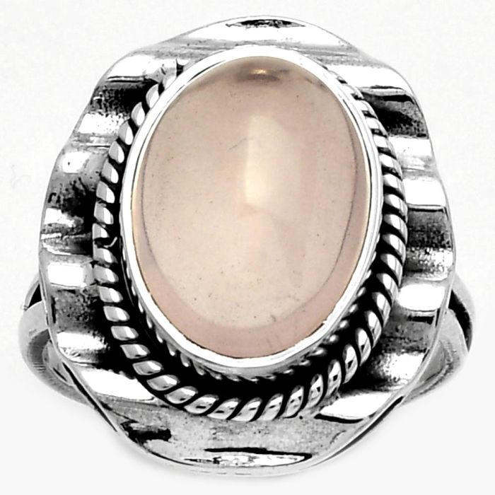 Natural Rose Quartz - Madagascar Ring size-7 SDR191586 R-1212, 10x14 mm