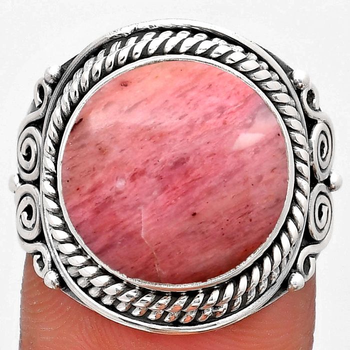 Natural Pink Tulip Quartz Ring size-8 SDR193074 R-1282, 14x14 mm