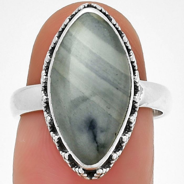 Natural Picasso Jasper Ring size-7 SDR194553 R-1096, 9x18 mm