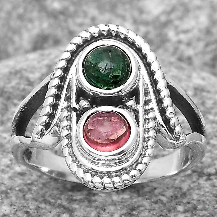 Natural Multi Tourmaline Ring size-7 SDR195784 R-1027, 5x5 mm