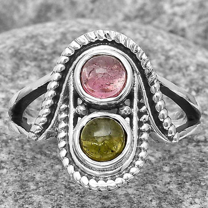 Natural Multi Tourmaline Ring size-8 SDR195791 R-1027, 5x5 mm