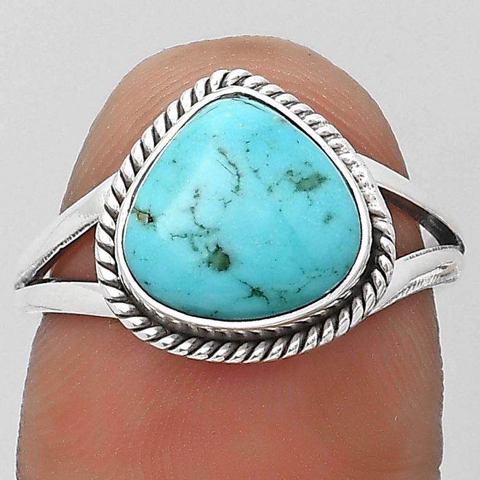 Natural Turquoise Nevada Aztec Mt Ring size-7.5 SDR196110 R-1010