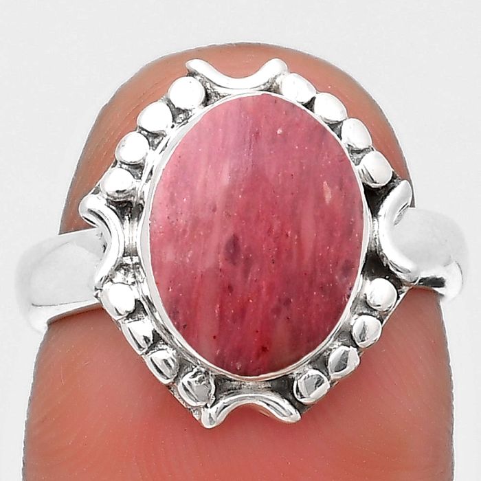 Natural Pink Tulip Quartz Ring size-7 SDR199360 R-1071, 9x12 mm