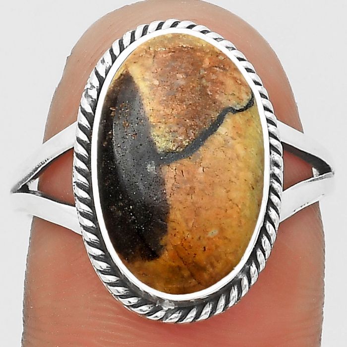 Natural Outback Jasper Ring size-8 SDR200900 R-1010, 10x16 mm