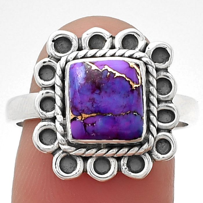 Copper Purple Turquoise - Arizona Ring size-8 SDR203371 R-1256, 8x8 mm