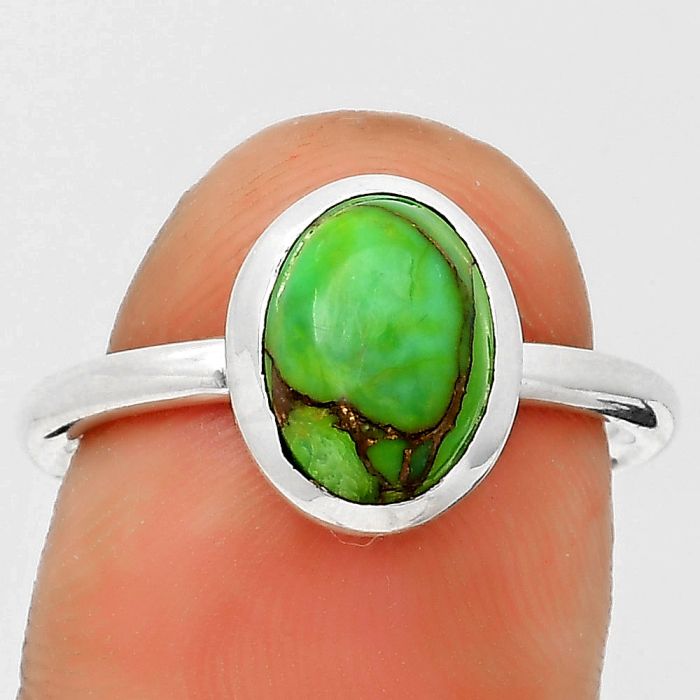 Copper Green Turquoise - Arizona Ring size-7 SDR203988 R-1004, 7x10 mm