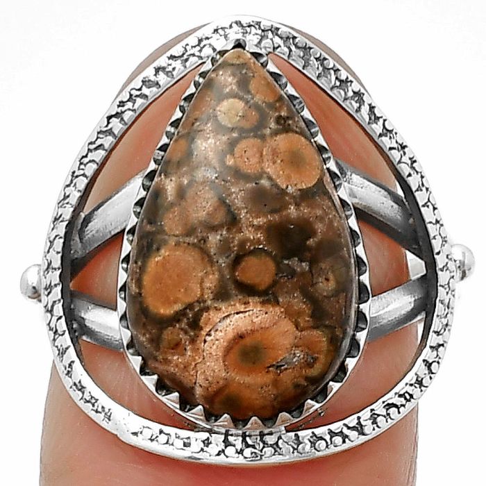 Natural Poppy Jasper Ring size-7 SDR204564 R-1453, 10x17 mm