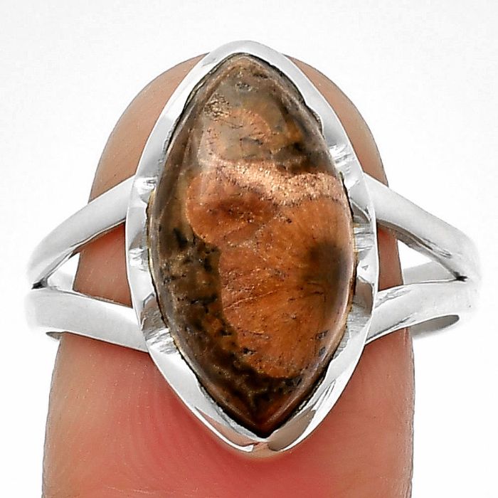 Natural Poppy Jasper Ring size-9.5 SDR204592 R-1438, 9x18 mm