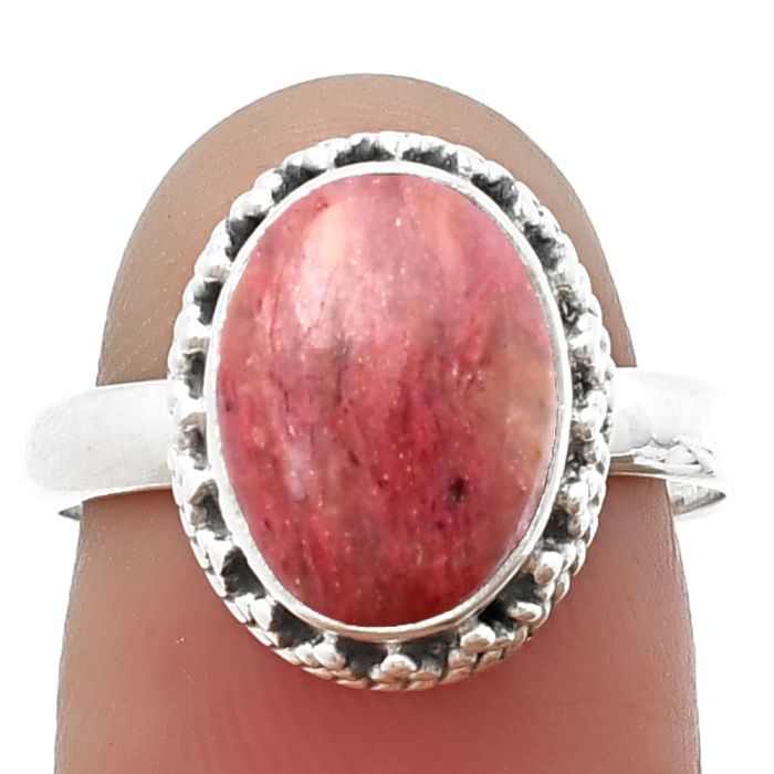 Pink Tulip Quartz Ring size-8 SDR205897 R-1096, 9x12 mm