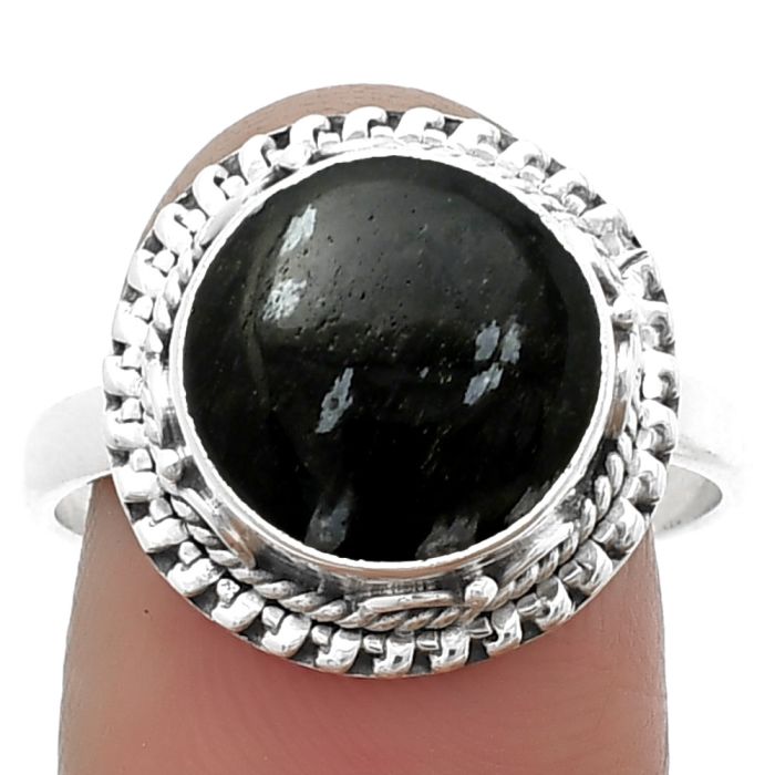 Snow Flake Obsidian Ring size-9 SDR206535 R-1279, 12x12 mm