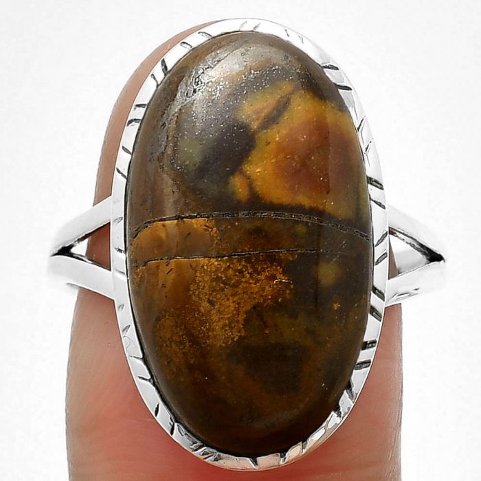 Outback Jasper Ring size-9 SDR206966 R-1074, 12x21 mm