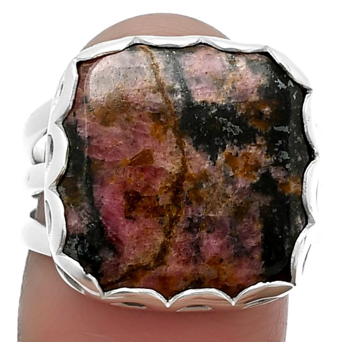 Rhodonite Ring size-8 SDR207837 R-1428, 16x16 mm