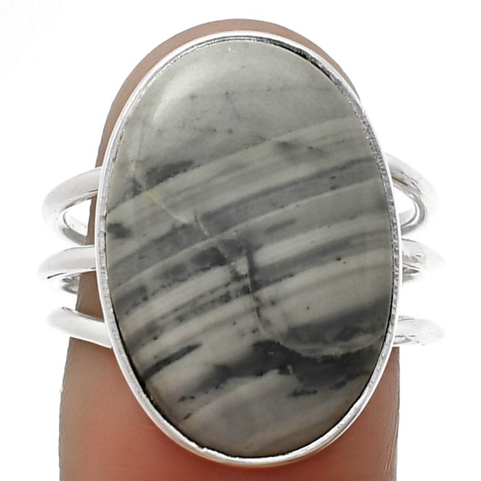 Picasso Jasper Ring size-7.5 SDR208125 R-1003, 14x21 mm