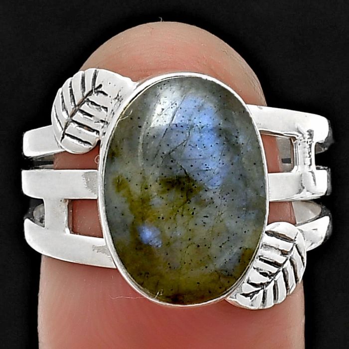 Blue Labradorite Ring size-9 SDR208855 R-1400, 10x14 mm