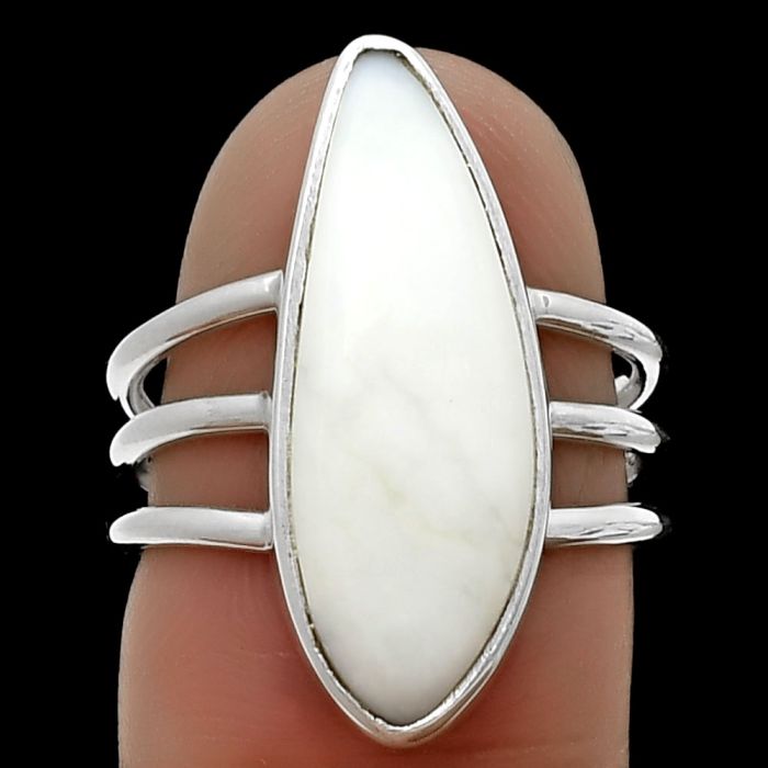 White Opal Ring size-6 SDR209196 R-1003, 8x22 mm