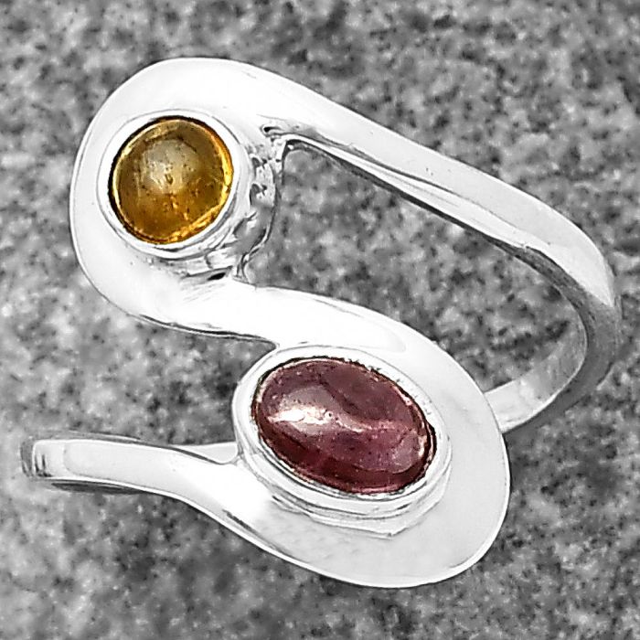 Natural Multi Tourmaline Ring Size-6 SDR211803 R-1039, 6x4 mm