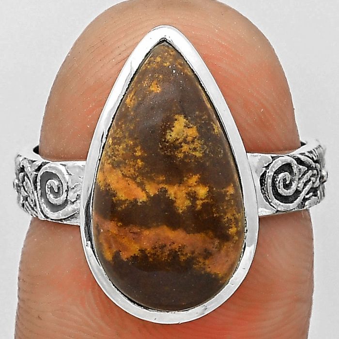 Outback Jasper Ring Size-7 SDR213080 R-1061, 9x17 mm