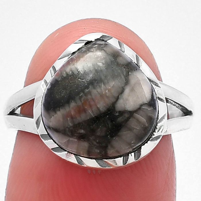 Mexican Cabbing Fossil Ring Size-7 SDR213245 R-1074, 12x12 mm