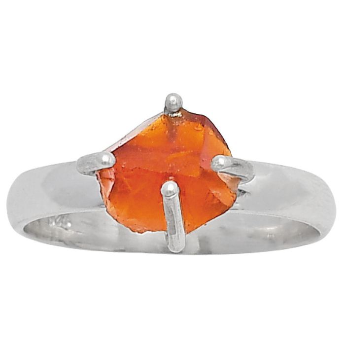 Mandarin Citrine Rough Ring Size-8.5 SDR214923 R-1052, 7x8 mm