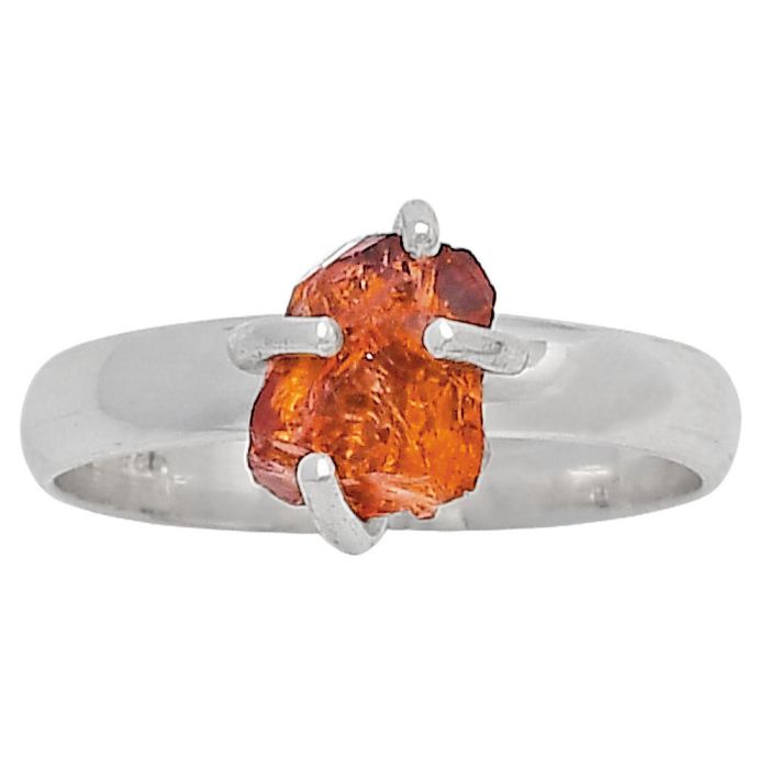 Mandarin Citrine Rough Ring Size-8 SDR214943 R-1052, 6x7 mm