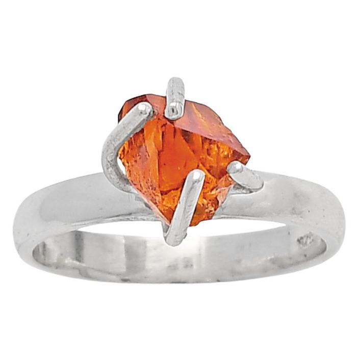 Mandarin Citrine Rough Ring Size-7 SDR214946 R-1052, 6x8 mm