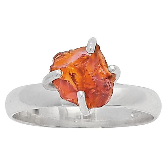 Mandarin Citrine Rough Ring Size-8 SDR214958 R-1052, 7x9 mm