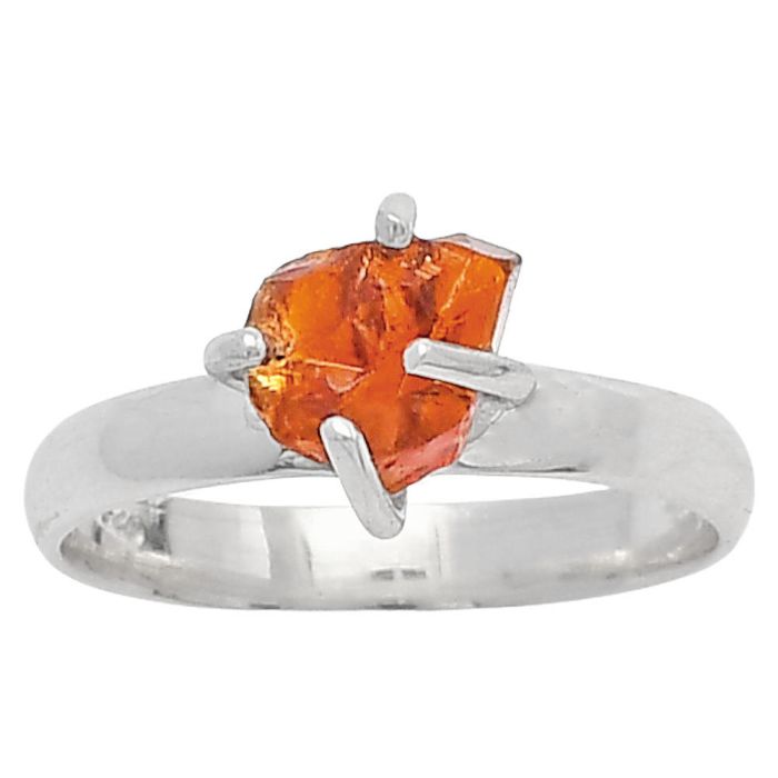 Mandarin Citrine Rough Ring Size-8 SDR214959 R-1052, 6x8 mm