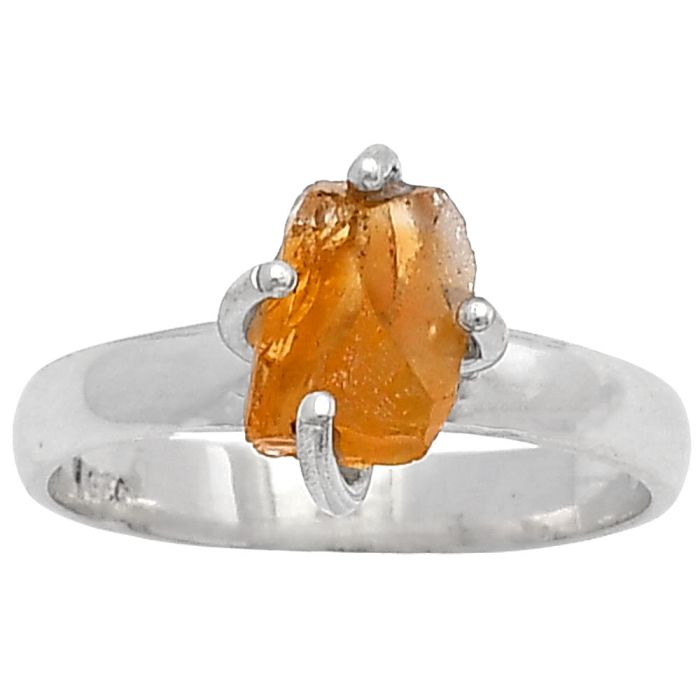 Citrine Rough Ring size-7 SDR215066 R-1052, 5x9 mm