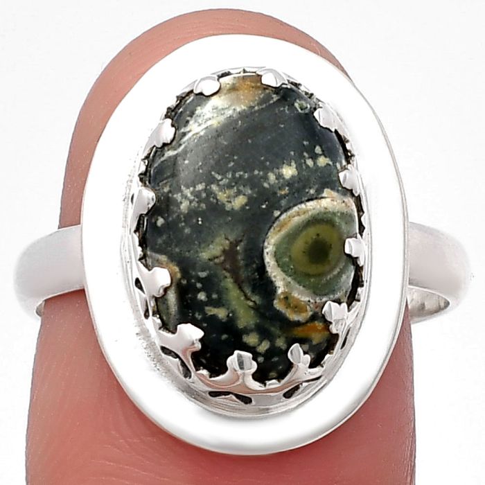 Star Galaxy Jasper Ring size-8.5 SDR215698 R-1592, 10x14 mm