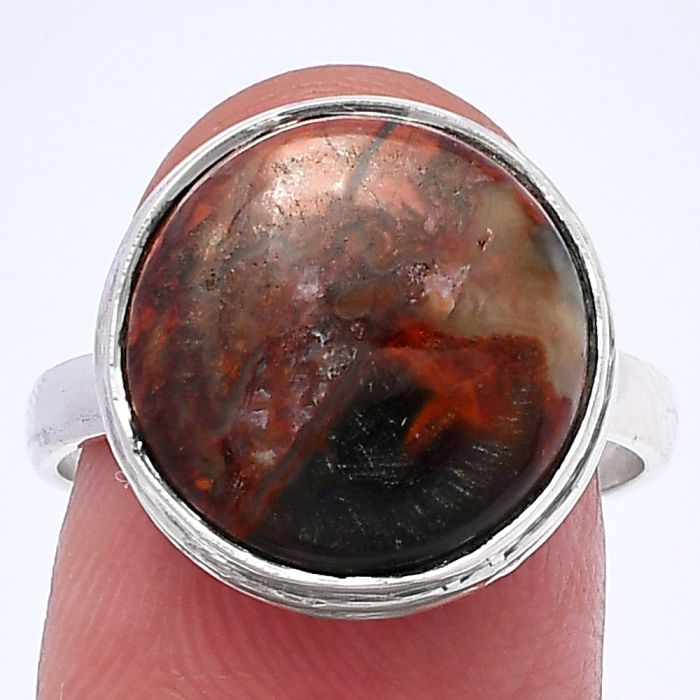 Purple Cow Jasper Ring size-8 SDR216324 R-1007, 14x14 mm