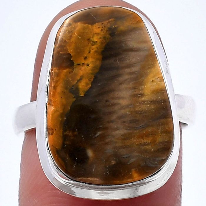 Rhyolite - Rainforest Jasper Ring size-7.5 SDR216824 R-1007, 13x18 mm