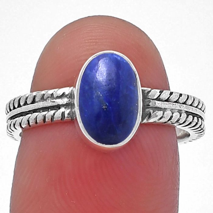 Lapis Lazuli Ring size-7.5 SDR217272 R-1260, 6x9 mm