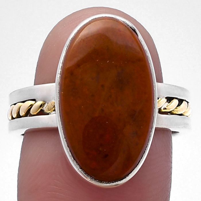 Two Tone - Red Moss Agate Ring size-8 SDR220051 R-1711, 10x19 mm