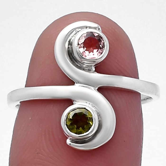 Natural Multi Tourmaline Ring size-8 SDR220292 R-1230, 4x4 mm