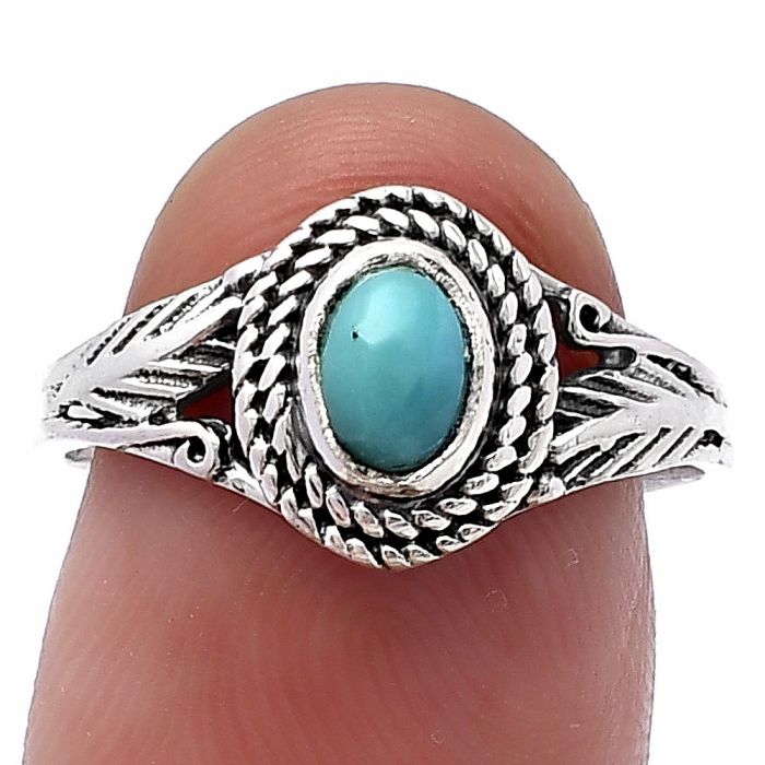 Natural Rare Turquoise Nevada Aztec Mt Ring size-8 SDR220582 R-1044, 4x6 mm