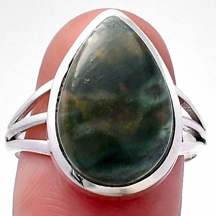 Rhyolite - Rainforest Jasper Ring size-9 SDR221404 R-1006, 12x18 mm