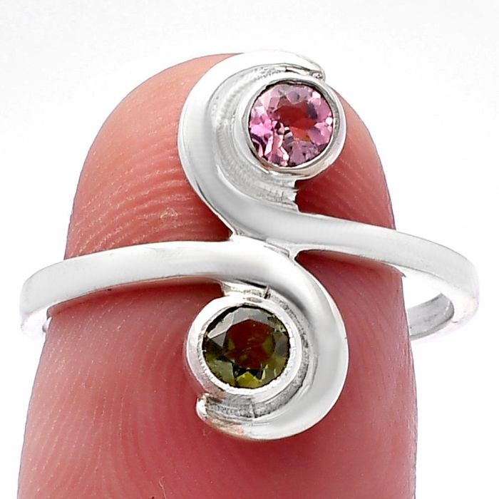 Natural Multi Tourmaline Ring size-8 SDR221519 R-1230, 4x4 mm