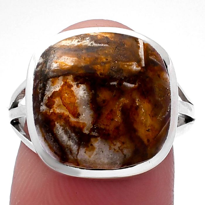 Wild Horse Jasper Ring size-8 SDR221900 R-1006, 14x14 mm