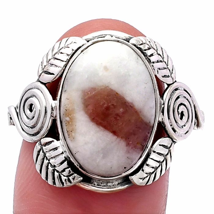 Southwest Design - Pink Tourmaline in Quartz Ring size-8 SDR222184 R-1352, 11x15 mm