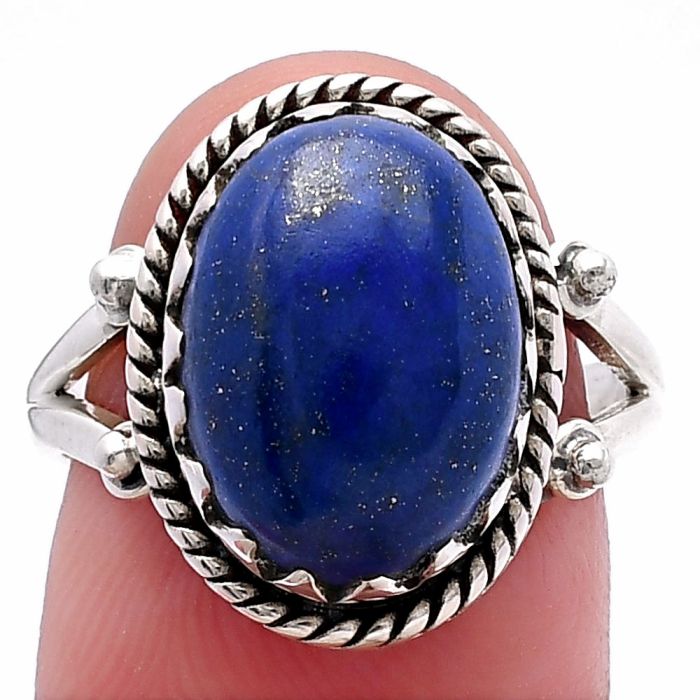 Lapis Lazuli Ring size-7 SDR224216 R-1474, 10x14 mm