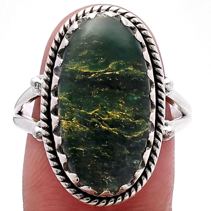 Green Fuchsite Ring size-8.5 SDR224218 R-1474, 11x20 mm