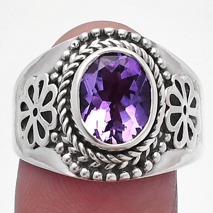 Amethyst Ring size-9 SDR224594 R-1541, 8x10 mm