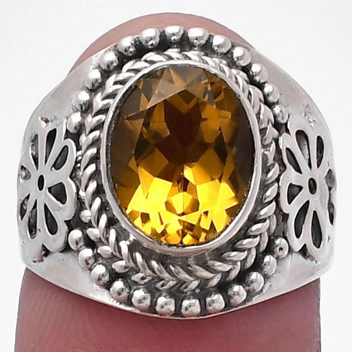 Citrine Ring size-6 SDR224607 R-1541, 8x10 mm