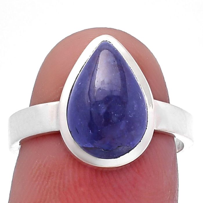 Natural Tanzanite Cab Ring size-7 SDR225017 R-1004, 8x12 mm