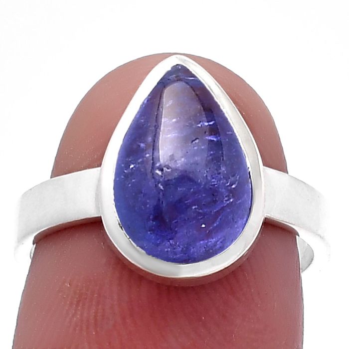 Natural Tanzanite Cab Ring size-7 SDR225022 R-1004, 8x12 mm