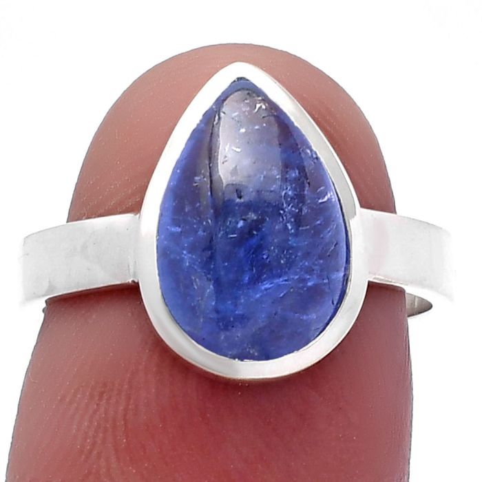 Natural Tanzanite Cab Ring size-7 SDR225029 R-1004, 8x12 mm