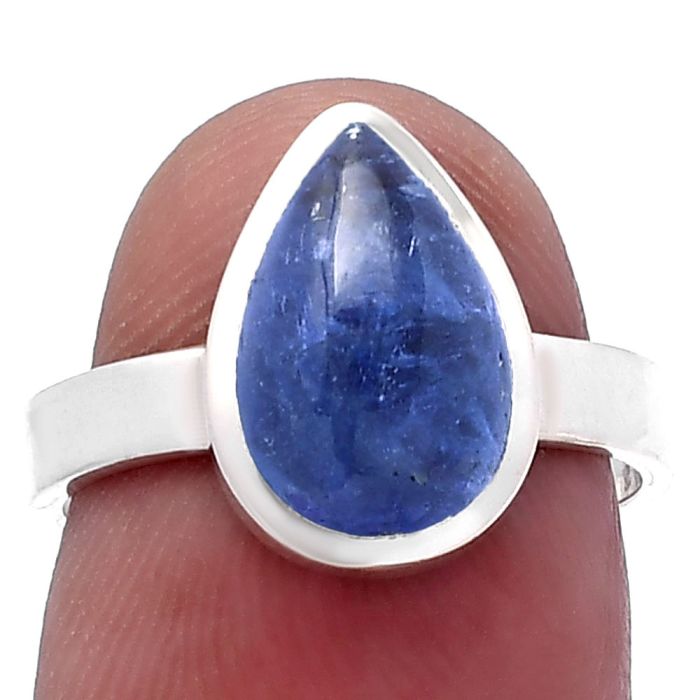 Natural Tanzanite Cab Ring size-7 SDR225048 R-1004, 8x12 mm