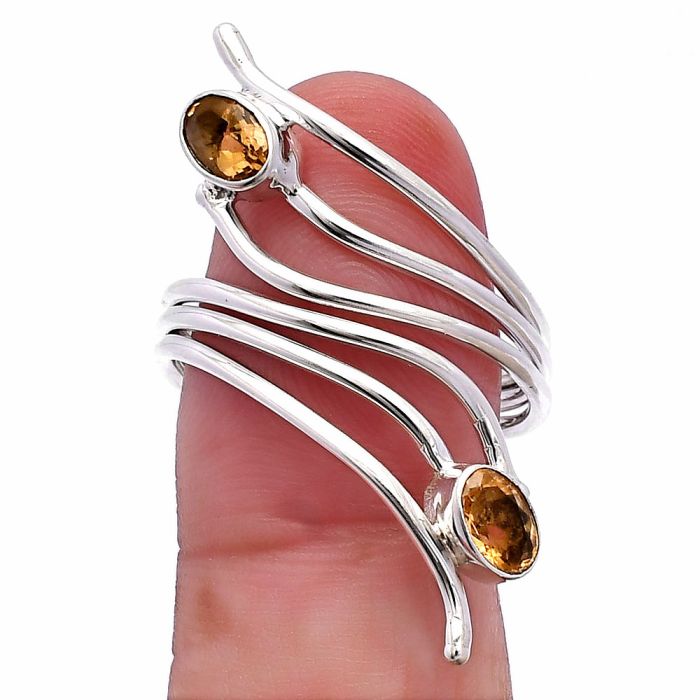 Adjustable - Citrine Ring size-9.5 SDR225243 R-1409, 6x4 mm