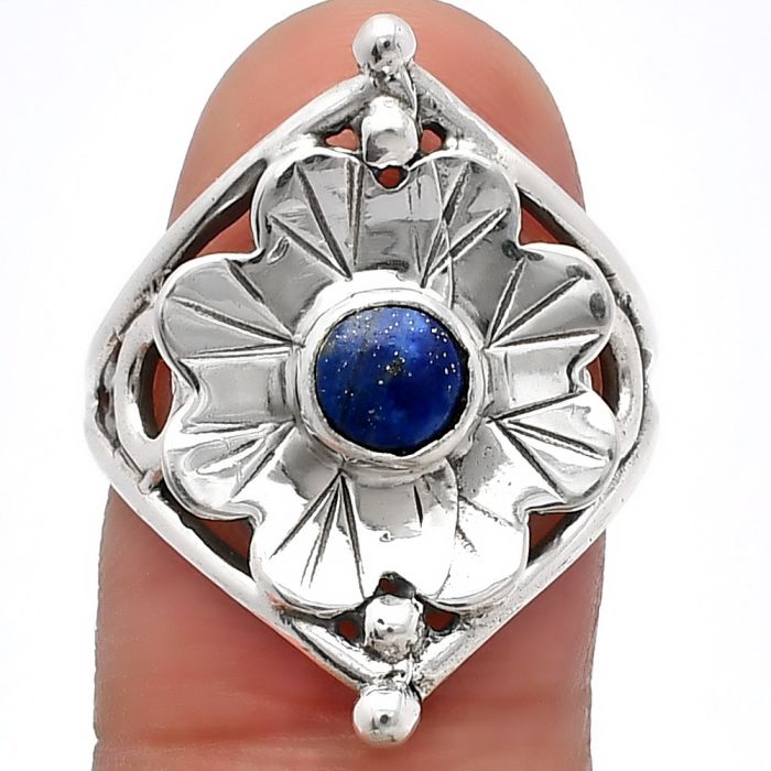 Floral - Lapis Lazuli Ring size-8 SDR225359 R-1515, 5x5 mm