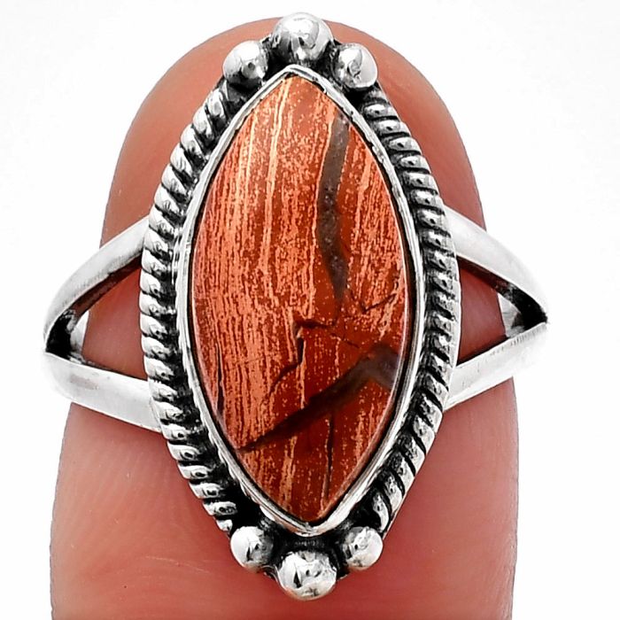 Snake Skin Jasper Ring size-7 SDR225562 R-1253, 8x16 mm